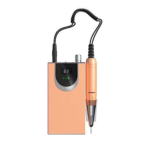 Nail Drill, Portable Cordless Nail Drill Machine, 30000RPM Rechargeable Manicure Electric Nail File Drill Machine Manicure Pedicure Tool, Nail Drill Bits Sanding Ba (Bianco A)