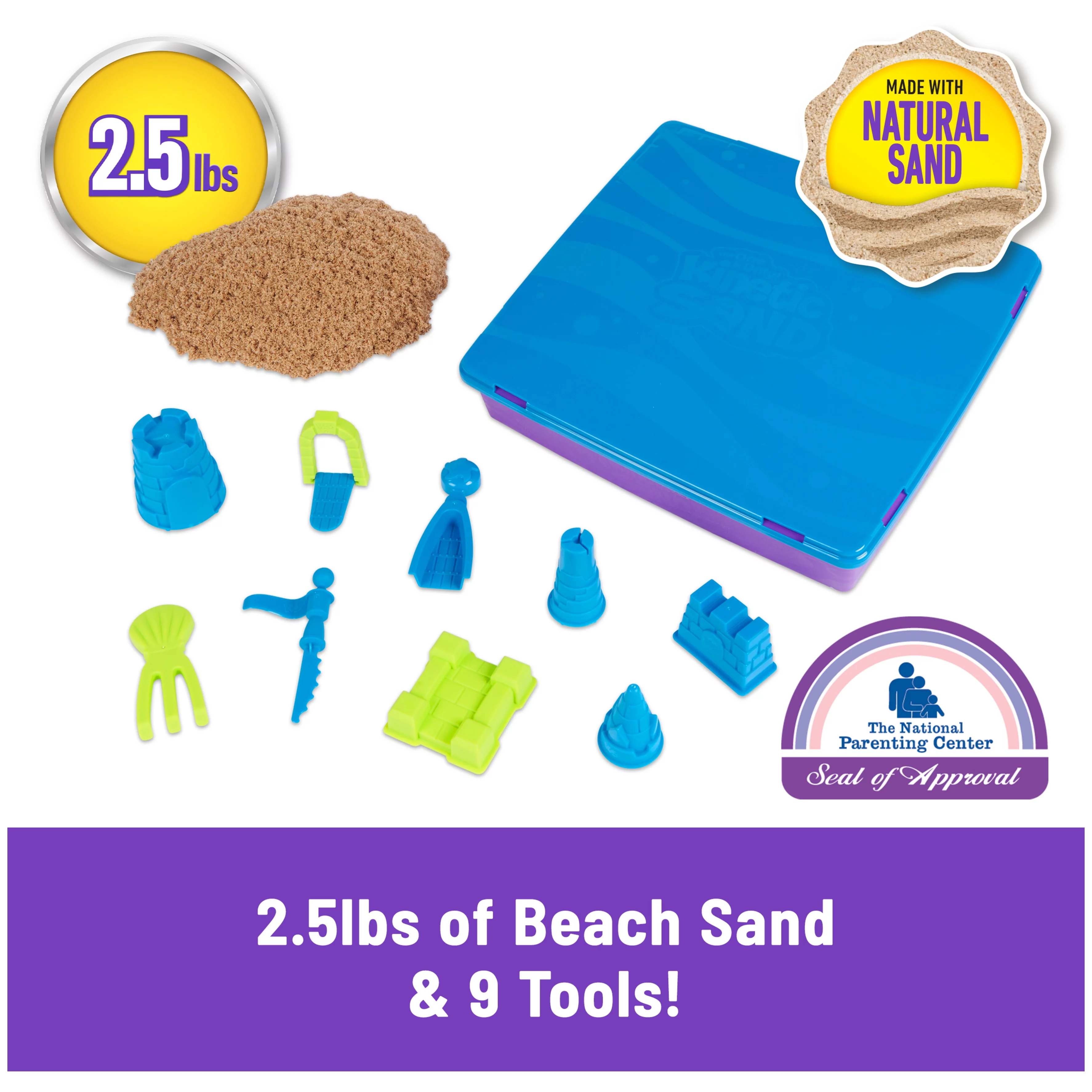Kinetic Sand Deluxe Beach Castle Set with Molds & Tools