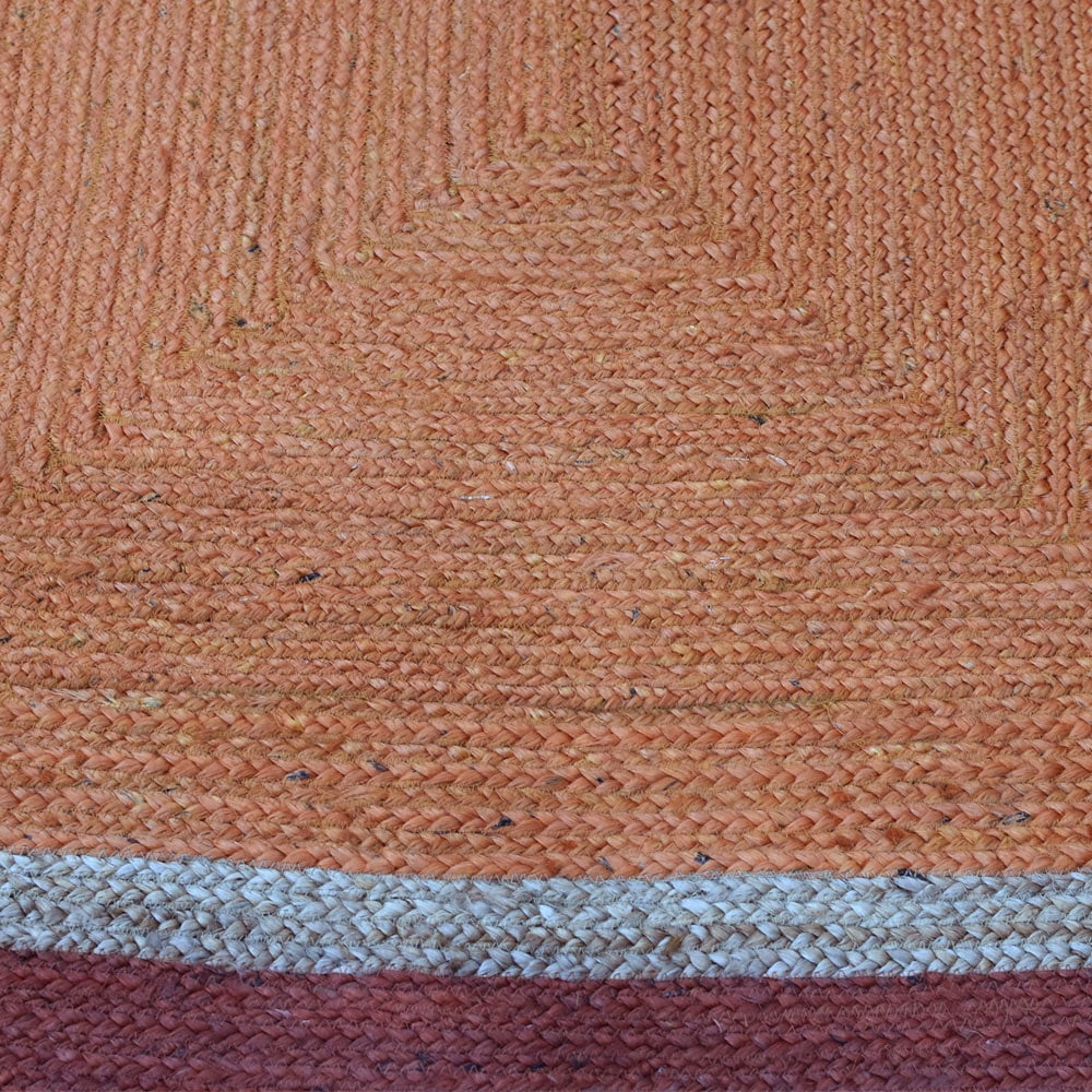 Rugsotic Carpets Hand Woven, Contemporary Jute Area Rug, Orange, 5'x8'