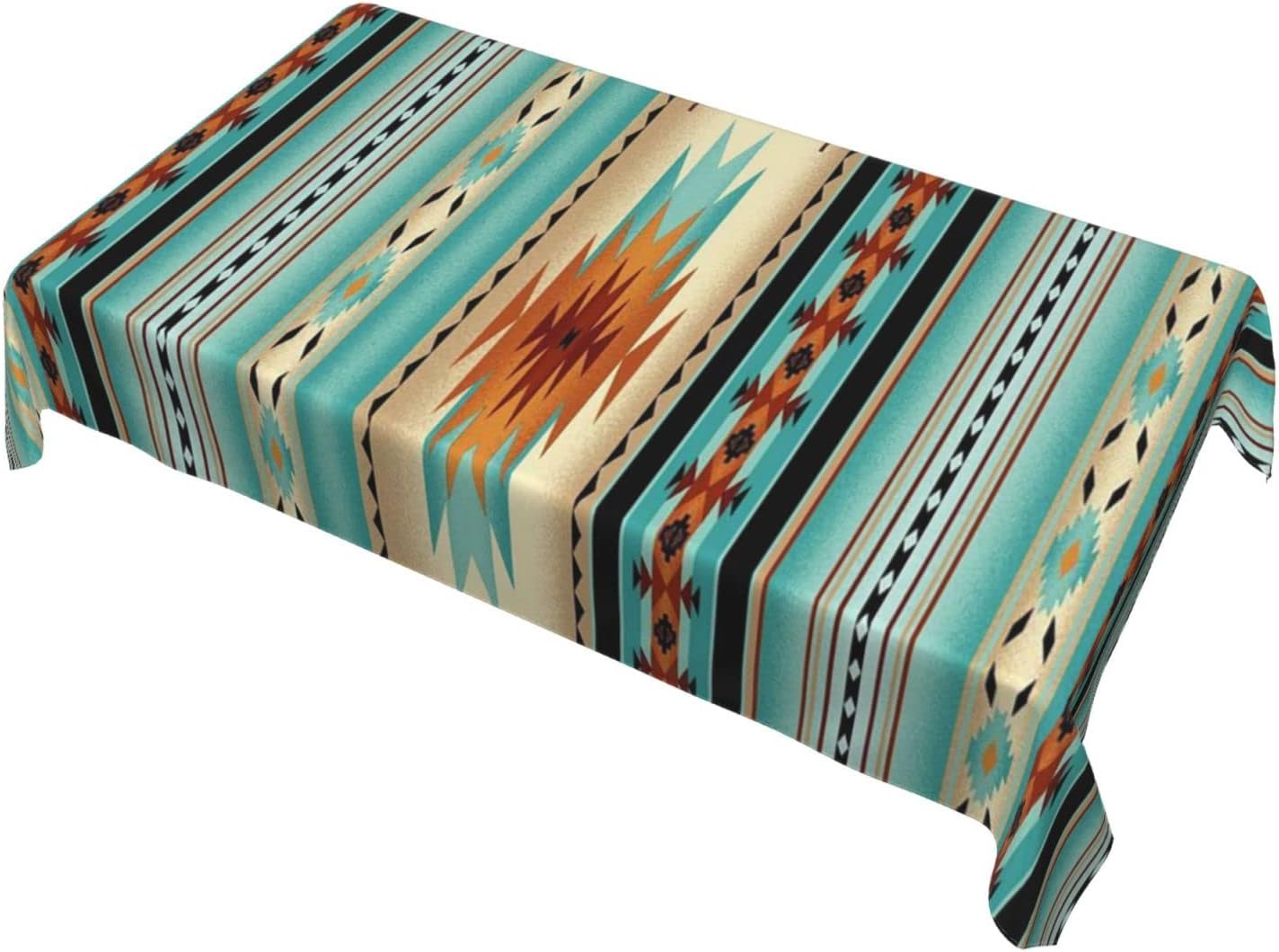 Rectangular Tablecloth Native Southwest American Aztec Navajo Print Table Cloth Washable Dining Table Cover Fashion Tablecloths 60 X 90 Inches for Parties Weddings Kitchen