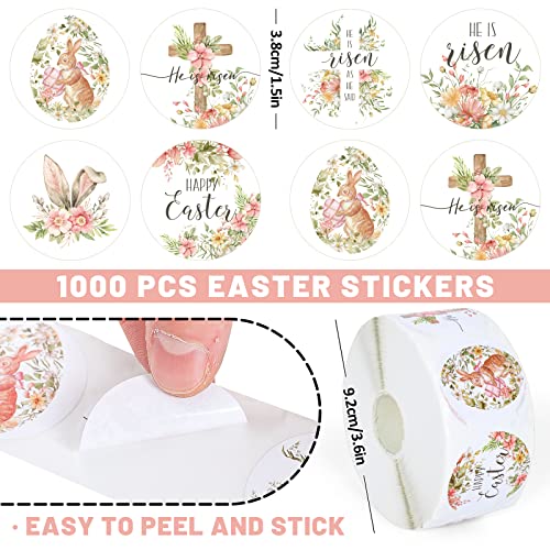 Whaline 1000Pcs Christmas Stickers 1.5Inch Assorted Round Sticker in Roll Rustic Christmas Tree Wreath Elk Truck Pattern Label Stickers for Xmas Seals Cards Presents Envelopes, 8 Designs