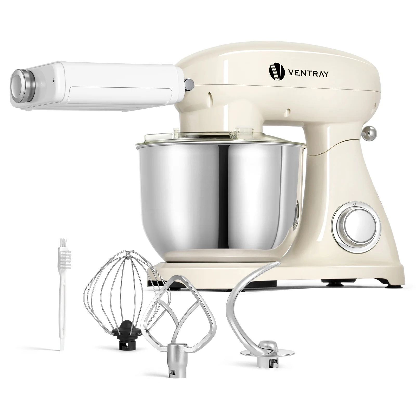 Stand Mixer with 3in1 Pasta Maker Attachment Machine, Included Pasta Sheet Roller, Spaghetti Cutter, Fettuccine Cutter, 6.35Qt Multifunctional Kitchen Mixer by Ventray, Holiday Gift