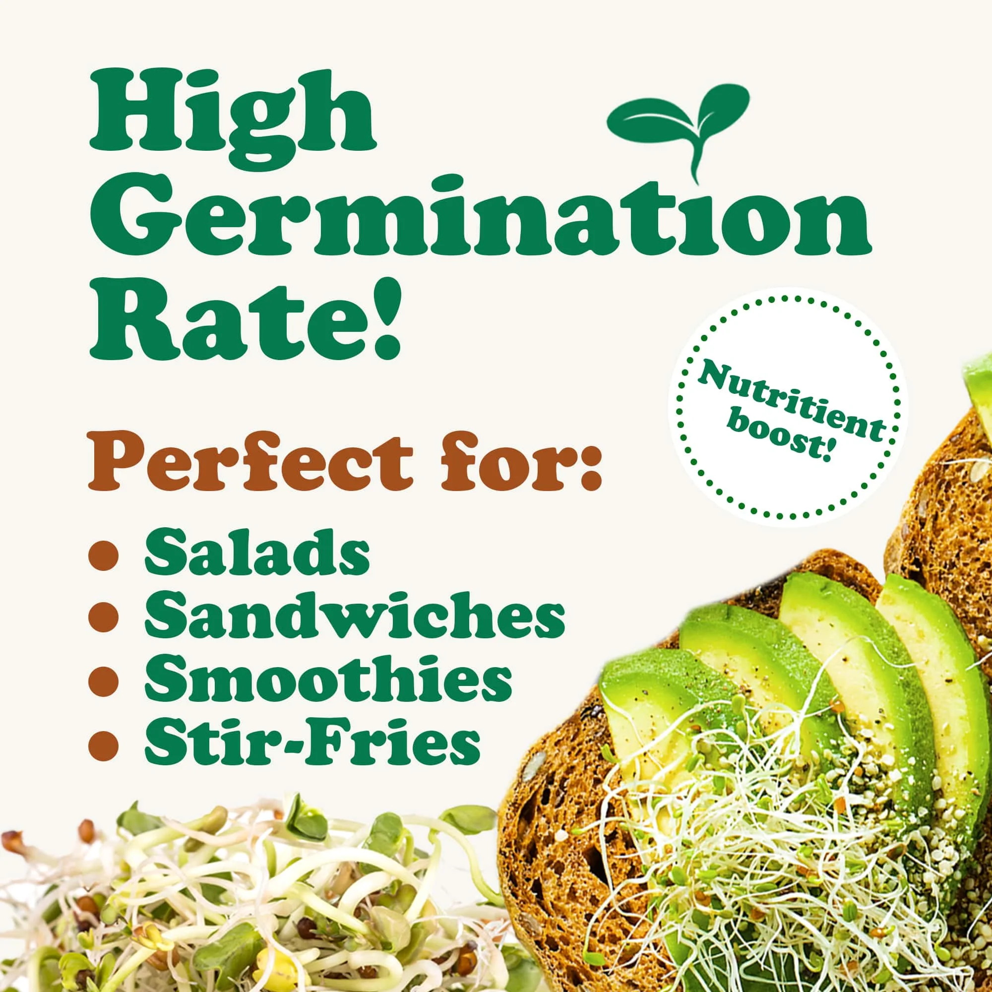 Spicy Mix of Sprouting Seeds, 1 Pound — Sproutable, Kosher, Raw, Vegan — by Food to Live