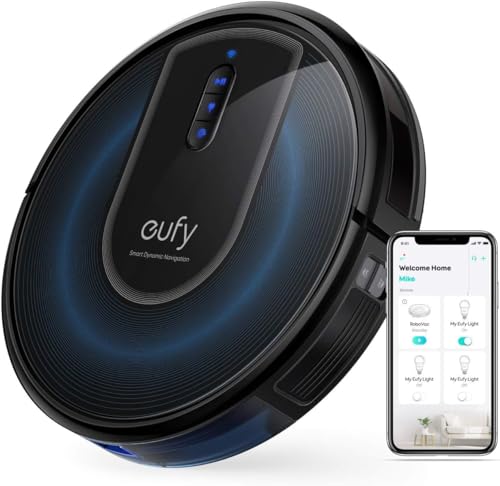 eufy Robot Vacuum C10 with Self Emptying, 8 Weeks Hands Free, Advanced Smart Mapping with LiDAR Navigation, 2.85-Inch Slim Design, Powerful Suction, Edge Expansion Brush for Pet Hair