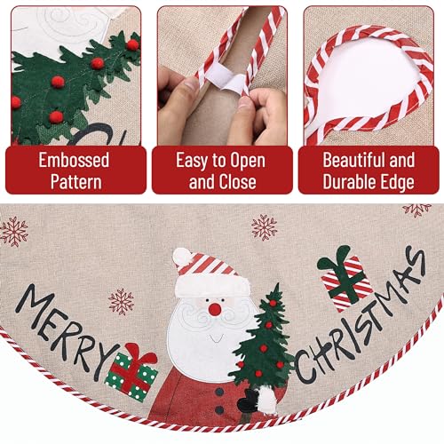 Mr. Pen- Christmas Tree Skirt 48 inches, Knitted Christmas Skirt Tree, Xmas Tree Skirt