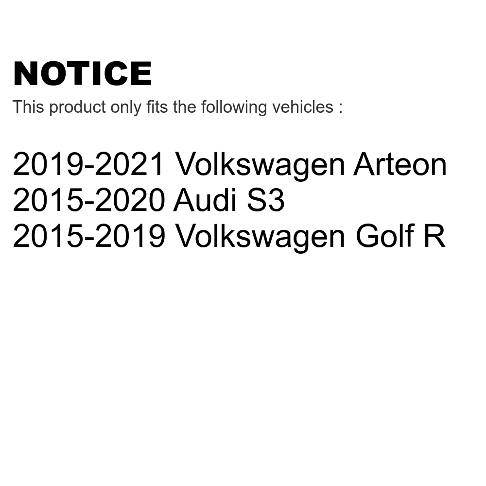 Transit Auto - Front Rear Coated Drilled Slotted Disc Brake Rotors And Semi-Metallic Pads Kit For Audi Volkswagen Golf R S3 Q3 Arteon KDS-100640
