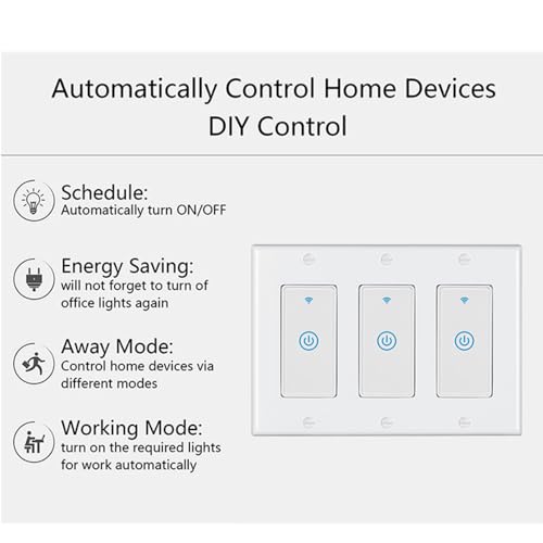 Zigbee Paddle Touch Smart Switch, Compatible with Alexa, Google Home, Hubitat, and HA, Neutral Wire Required (2)