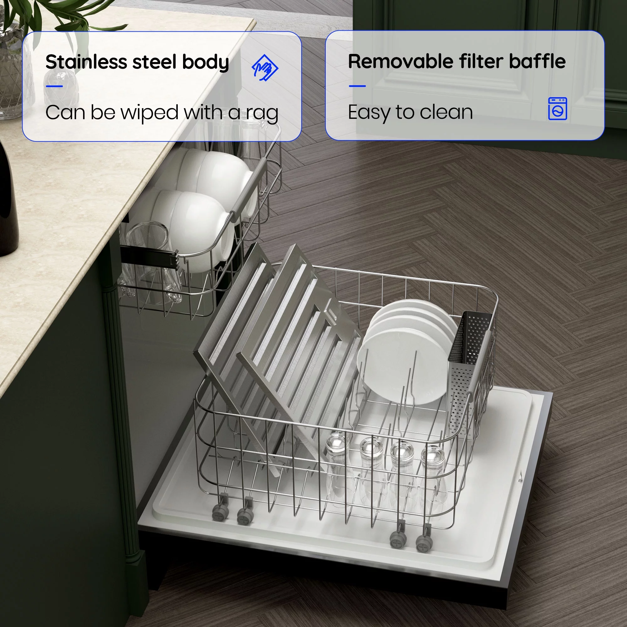 EKON KITCHEN EXPERT 36 Inches Tempered Glass Ducted Wall Mount Range Hood with Remote Control Included NAP03-36