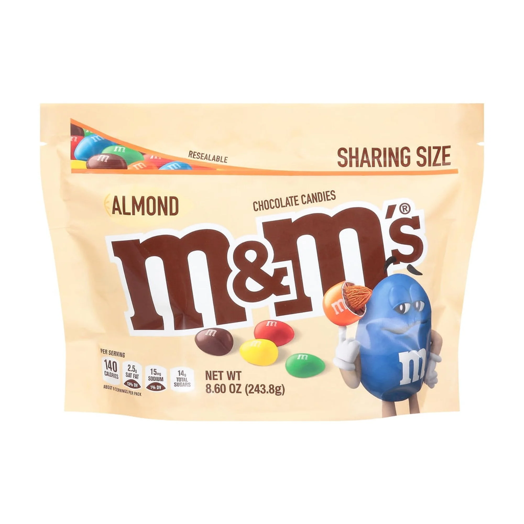 M&M'S Almond Milk Chocolate Easter Candy, Sharing Size, 8.6 oz Bag (Pack of 2)
