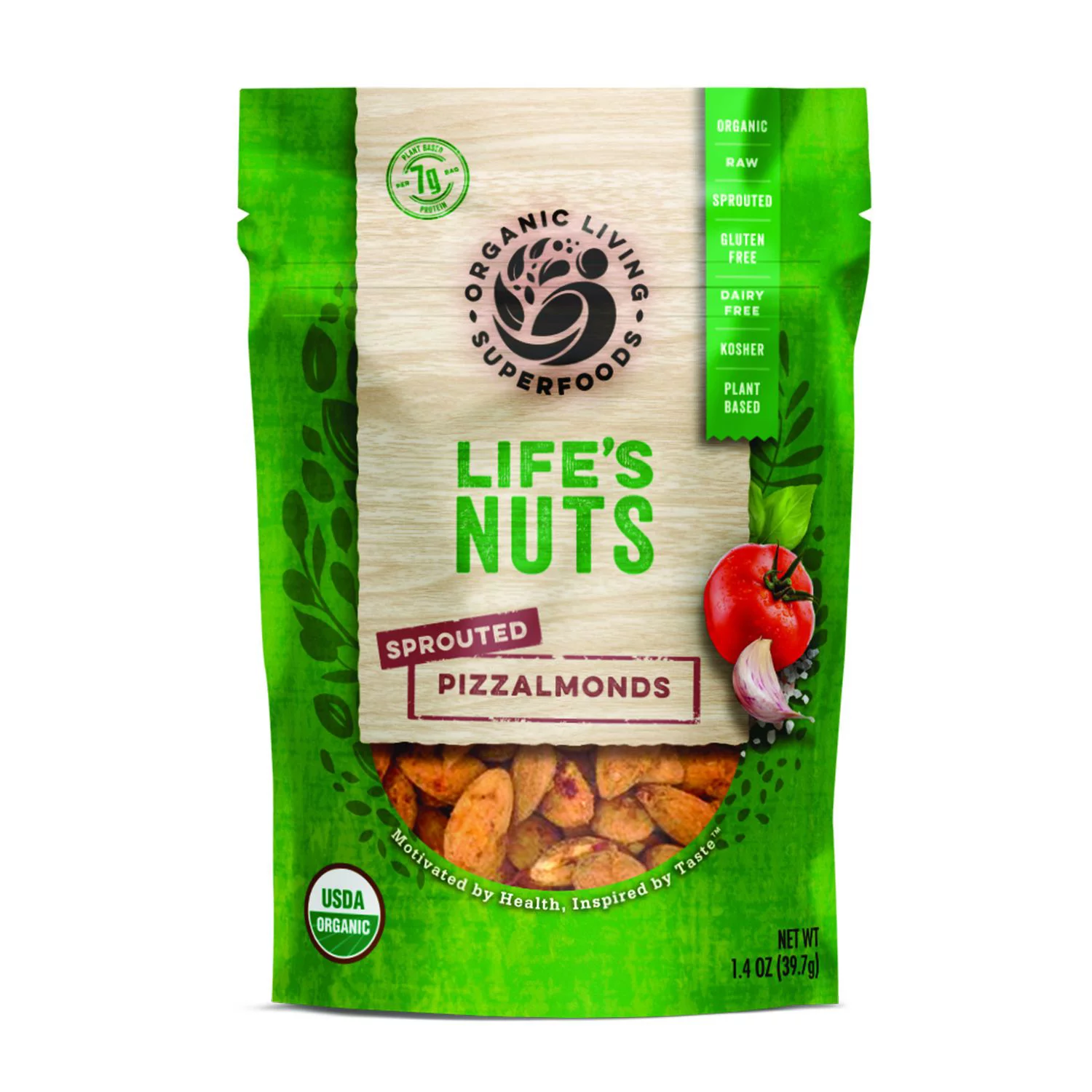 Healthy Truth - LIFE'S NUTS - Organic Sprouted Salt & Vinegar Almonds (1.4oz SNACK Size)