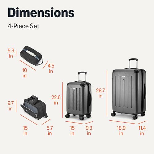 Amazon Basics 3-Piece Luggage Set, Including Carry-On Luggage (22