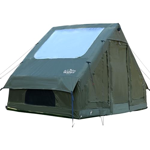 Inflatable Tents Blow up Tents for Camping, 4-6 Persons 4 Season Oxford Cabin Tent with pump, Easy Setup Waterproof with Mesh Windows & Doors Outdoor Sandgold