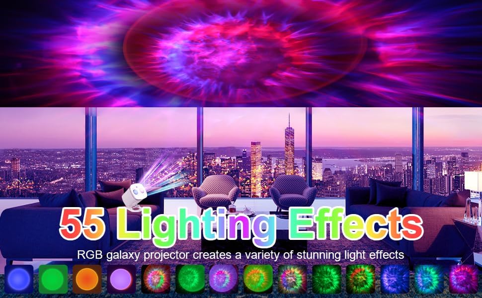 Galaxy Projector,Galaxy Projector for Bedroom Decor,Sunset Lamp Projection with Timer and Remote Control 55 Lighting Modes, Night Light Projector for Adults, Bedroom, Living Room and Home Theater