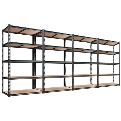 REIBII 2020LBS Storage Shelves 5 Tier Garage Shelving Heavy Duty, Adjustable Metal Shelving Unit, Garage Shelves for Basement, Warehouse, Pantry, 72