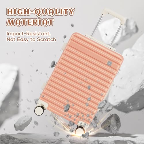 imiomo 20 Inch Expandable Carry on Luggage Sets with Spinner Wheels, Hard Shell Lightweight Rolling Travel Carry-on Suitcase with TSA Lock, Black