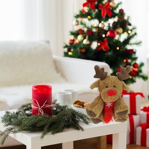 Gatuida Plush Reindeer Stuffed Animal Toy, 11. 41-inch Christmas Elk Plush Figurine, Light Brown Xmas Deer Animal Doll for Kids, Girls, and Children