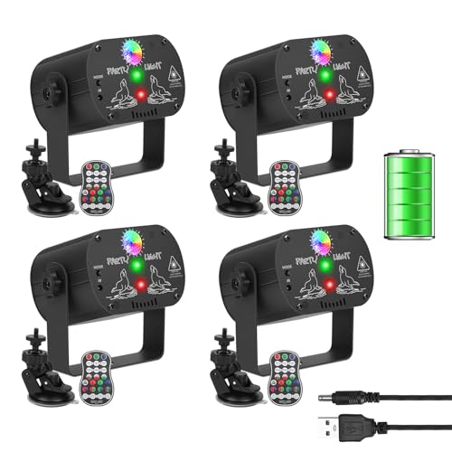 DJ Laser Party Lights, RGB LED Disco Light, Sound Activated Projector Strobe Light with Remote Control for Christmas Halloween Decorations Karaoke Birthday Dance Wedding Stage Show