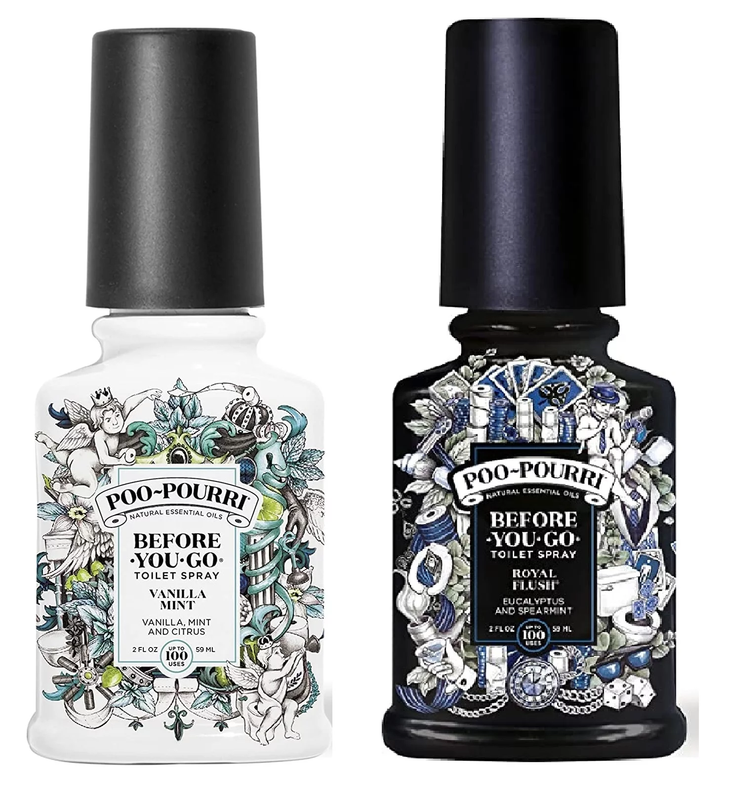 Poo-Pourri Before You Go Toilet Spray 2 oz Set Includes: Vanilla Mint, Royal Flush