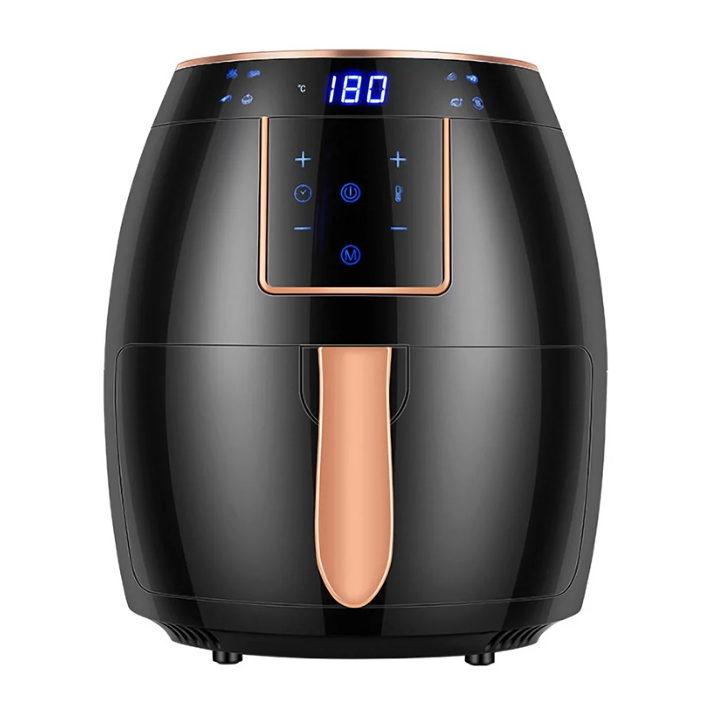 Air Fryer 5.5L Household Large Capacity 1300W Big Firepower Timing Touch Screen LCD Electric Air Fryer with Bakeware