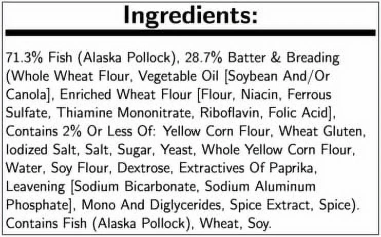 Trident Seafoods Alaskan Whole Grain Breaded Pollock, 3.6 Ounce 1 each.