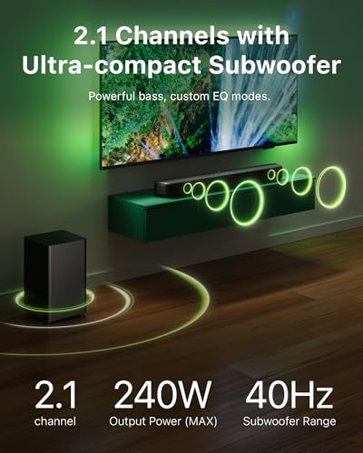 PHILIPS B5309 Soundbar 2.1 with Wireless Subwoofer and Immersive DTS Virtual:X Audio Technology - 240W Max Power, Deep Bass, Bluetooth 5.4, Four EQ Modes, HDMI ARC and USB connectivity - Dark Grey