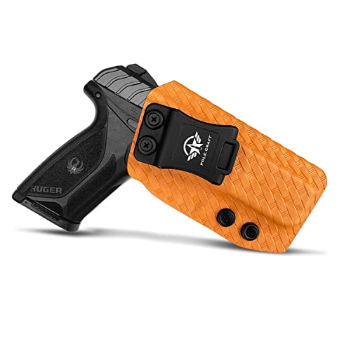 Ruger Security 9 Holster IWB Kydex Holster Custom Fit: Ruger Security 9 Pistol Case- Inside Waistband Carry - Adj. Cant Retention - Cover Mag-Button - No Wear - No Jitter