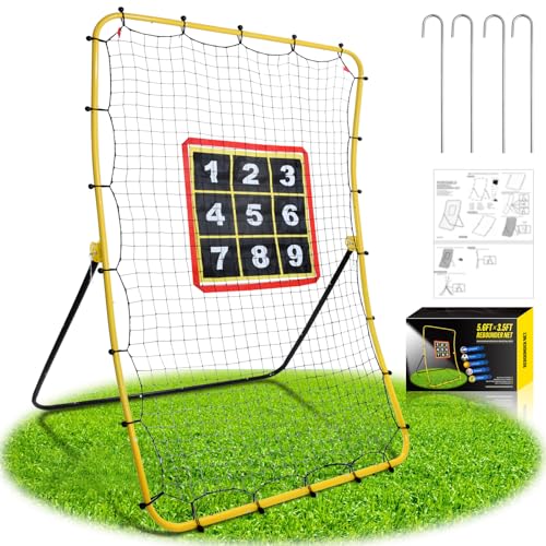 Eastgoing Baseball and Softball Rebounder Net,Baseball Pitching Net with Pitching Target,Multi-Angle Bounce Back Net for Volleyball Rebounder, Soccer Rebounder