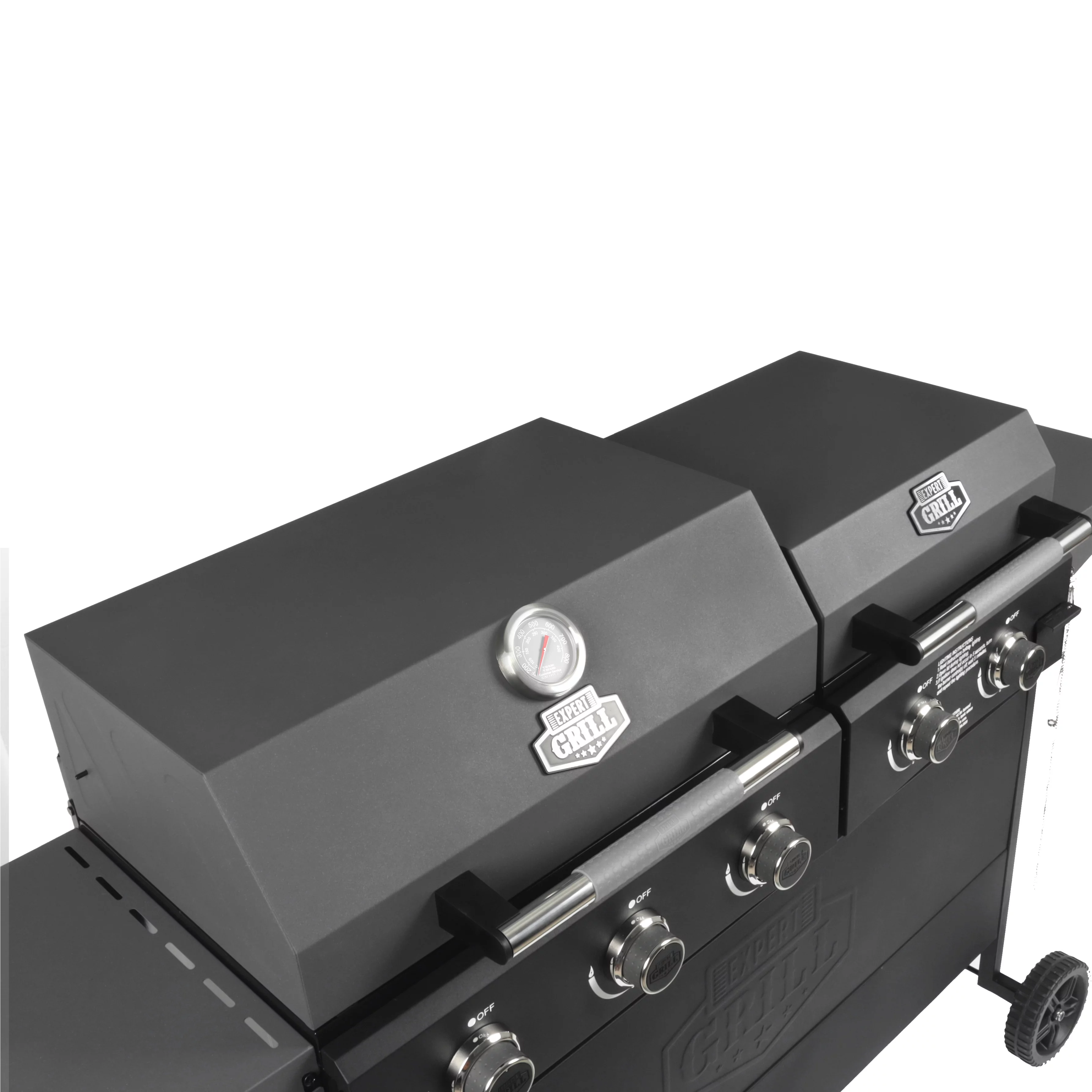 Expert Grill 5 Burner Combination Propane Gas Grill and Propane Griddle Grill, Black