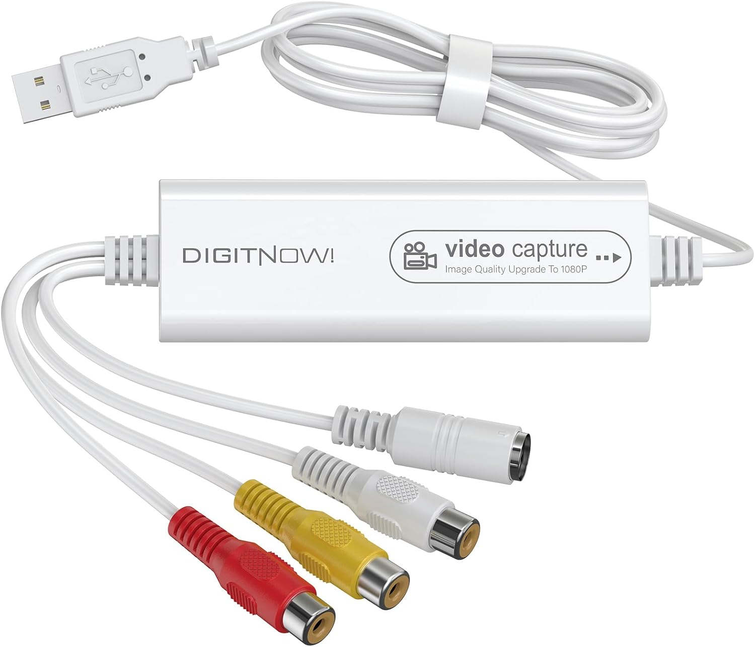 Video Capture, USB Video Capture Device, Convert VHS to Digital, VHS/VCR/Hi8/Mini DV to Digital/DVD Converter, for Tape Player Camcorder Camera PC TV OBS, for Mac OS, Android, WinXP/7/8/10