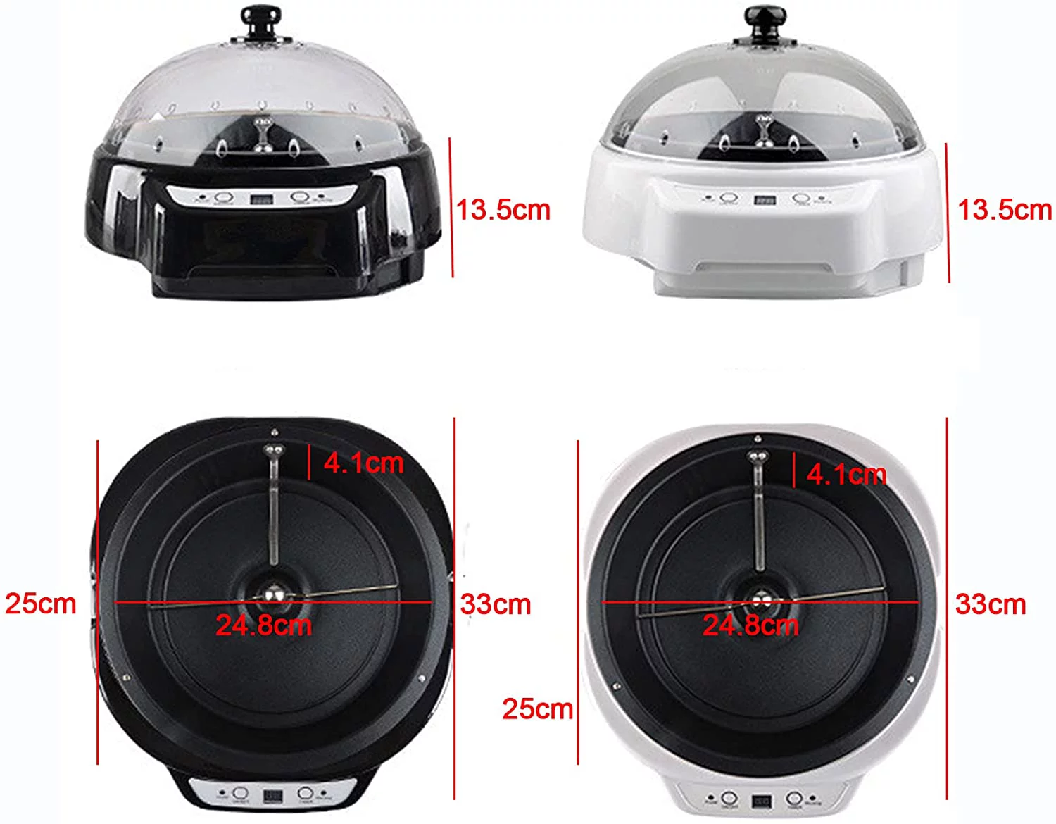 Electric Coffee Roaster Machine Baker Peanut Nuts Home Coffee Roasting Machine Timing Function(Black)