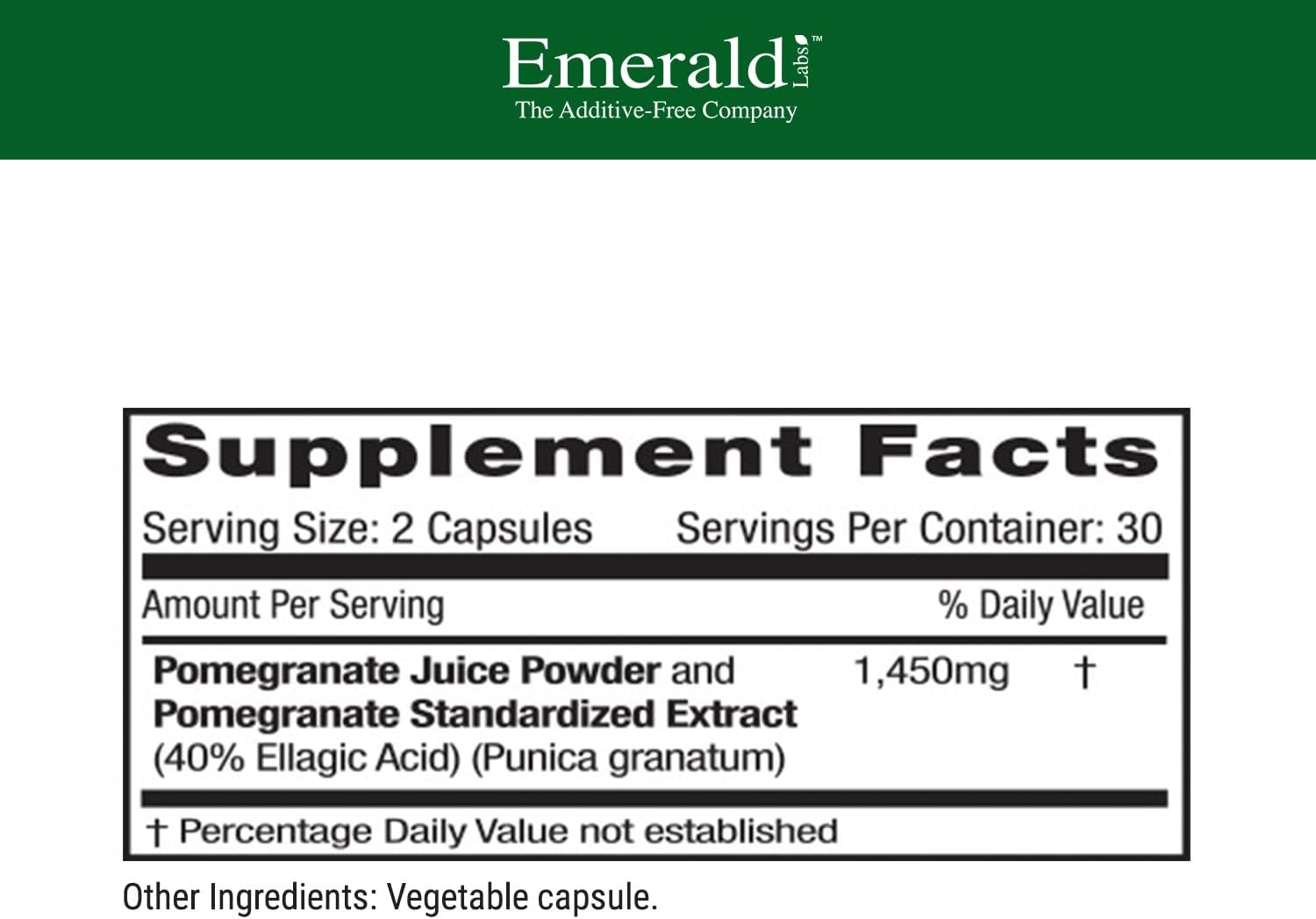 EMERALD LABS Pomegranate - Dietary Supplement with Vitamins and Minerals to Support Immune Health - 60 Vegetable Capsules