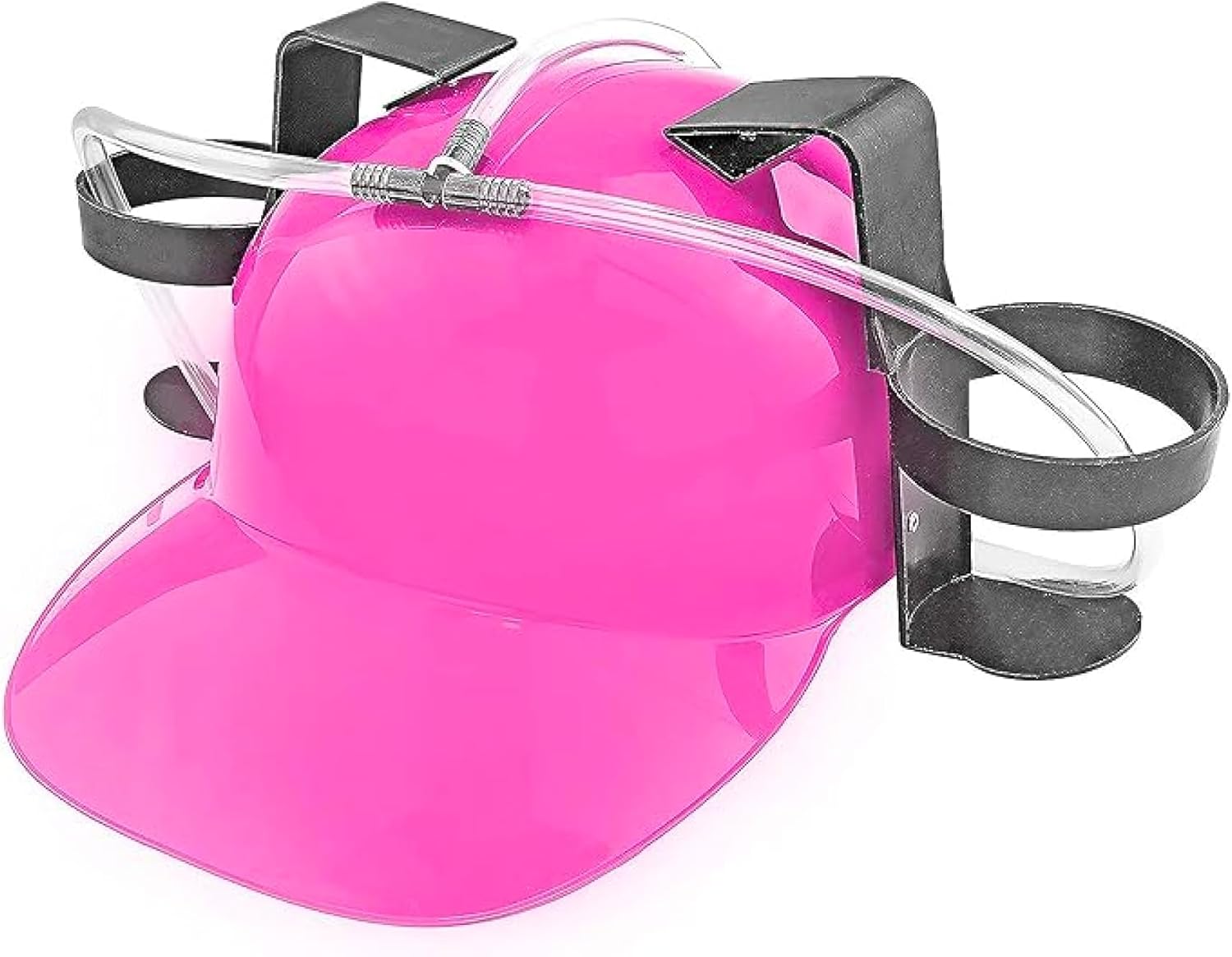 Fairly Odd Novelties Beer Soda Guzzler Helmet Drinking Party Hat, Pink