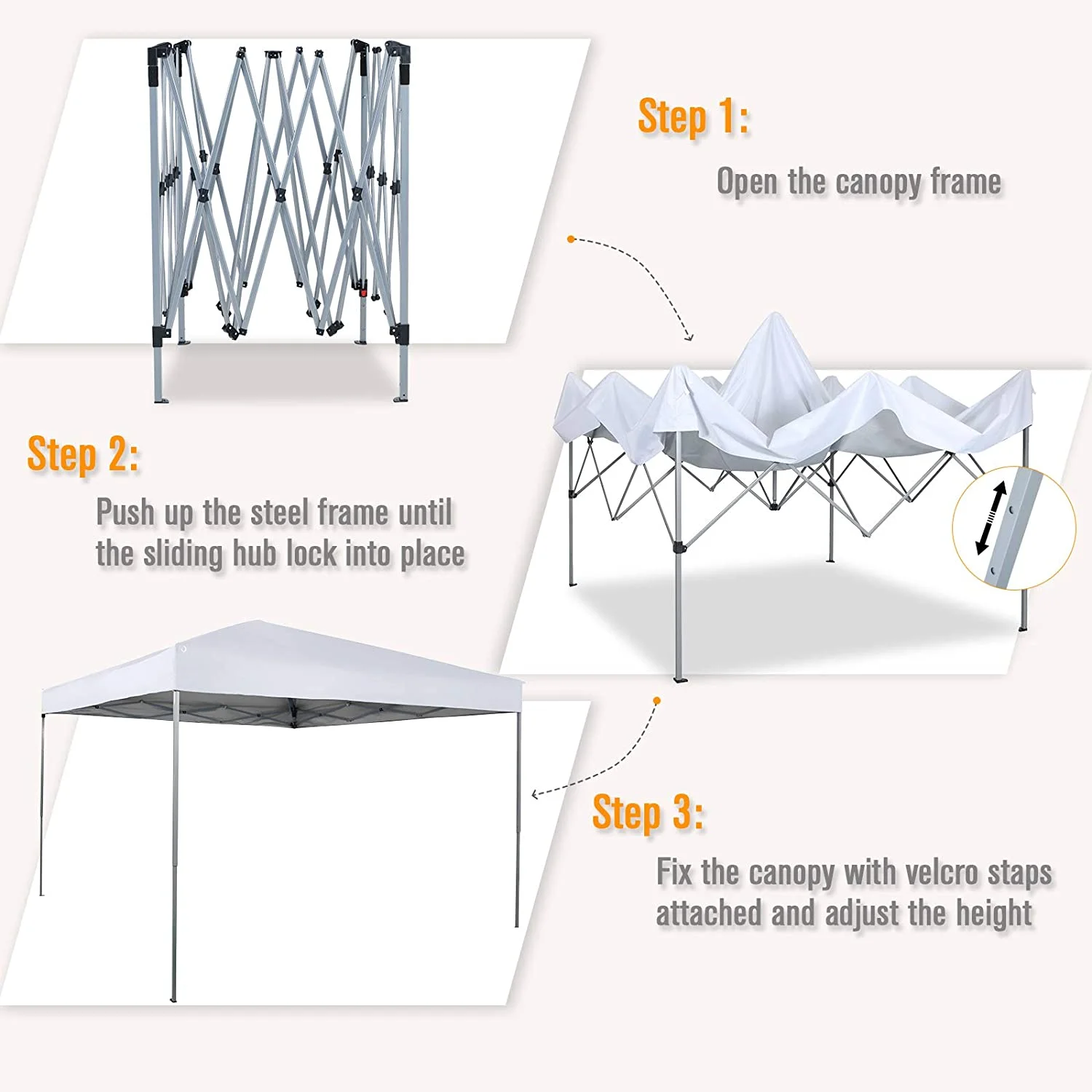 SUGIFT Durable Ez Pop-up Canopy Tent with Bag (10x10, White)