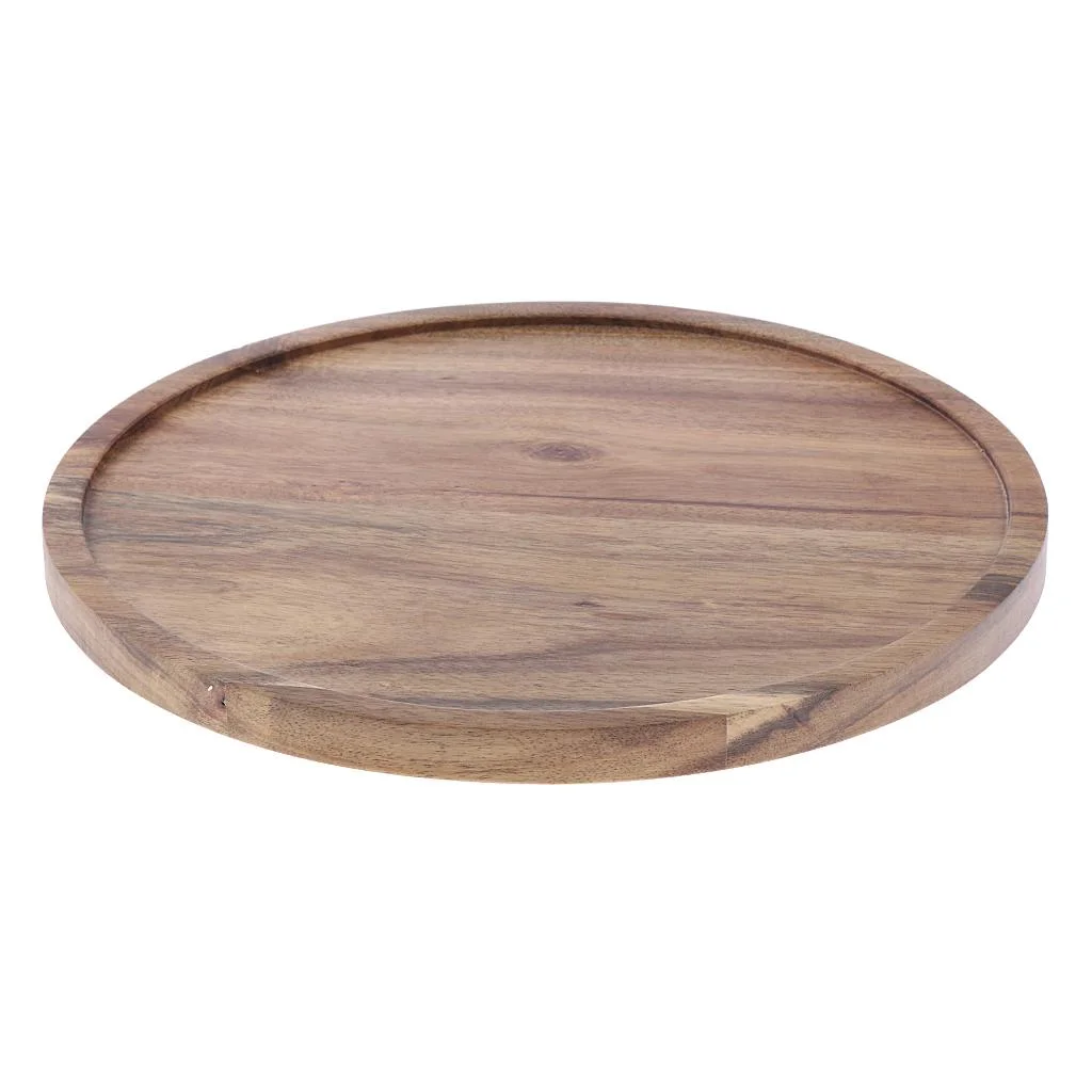 Wooden Cake Plate Fruit Plate for Living Room Home Baking Rotating Cake Tray Glass Lid - B as described