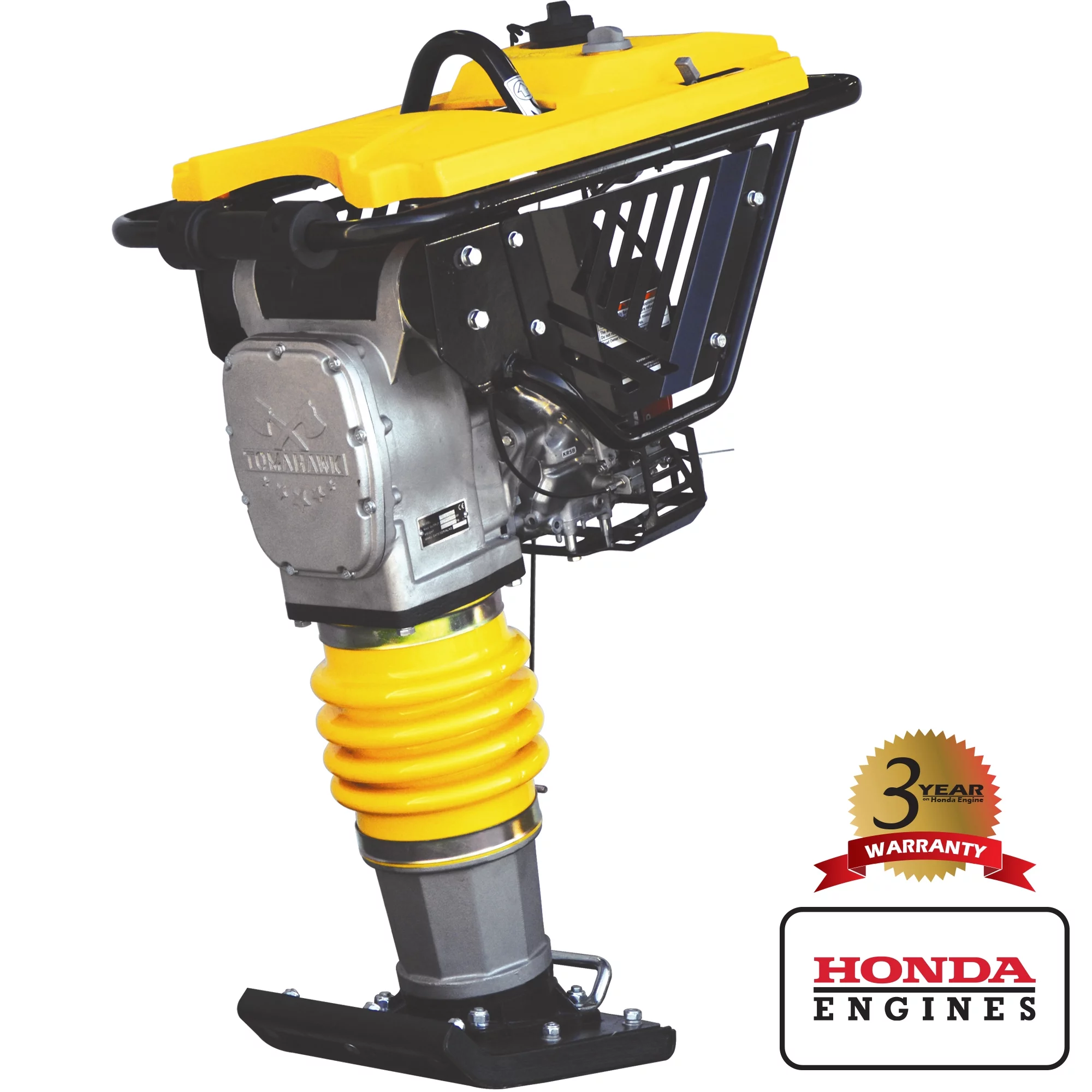 TOMAHAWK 3.6 HP Honda Vibratory Rammer Jumping Jack Tamper with Honda GX120R Engine Compaction Force 3,550 lbs. per square ft