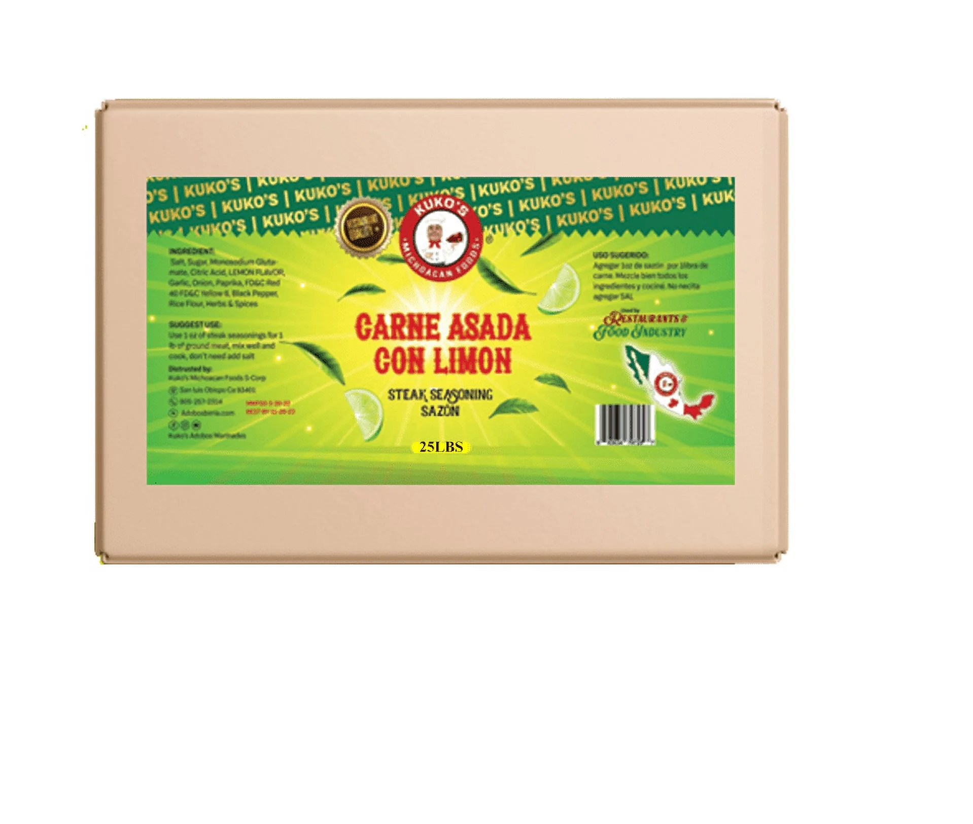 Carne Asada con Limon, lemon steak restaurant commercial grade bulk 25 lbs