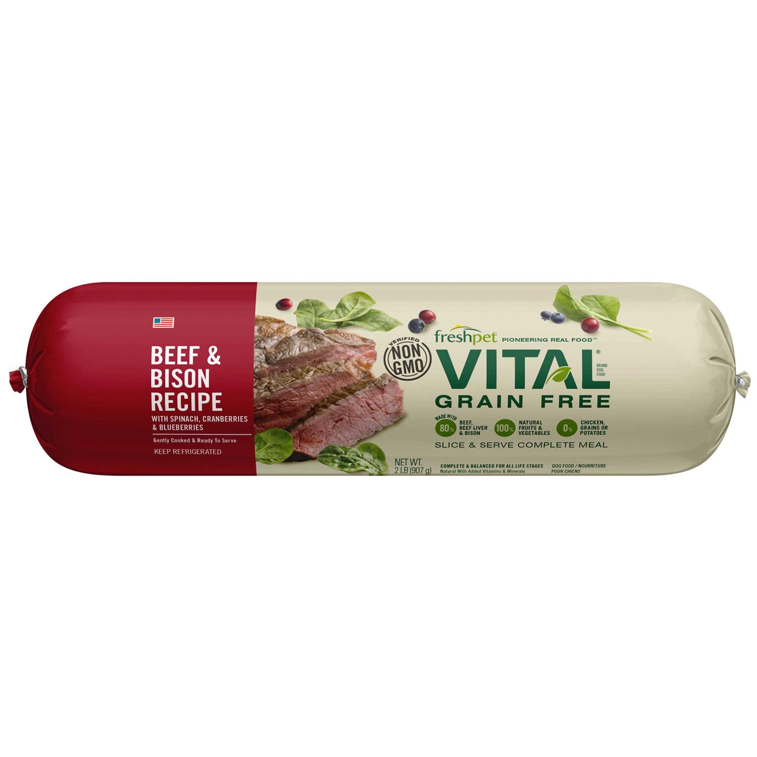 Freshpet Vital Grain-Free Beef & Bison Fresh Dog Food - Pet Supplies online store