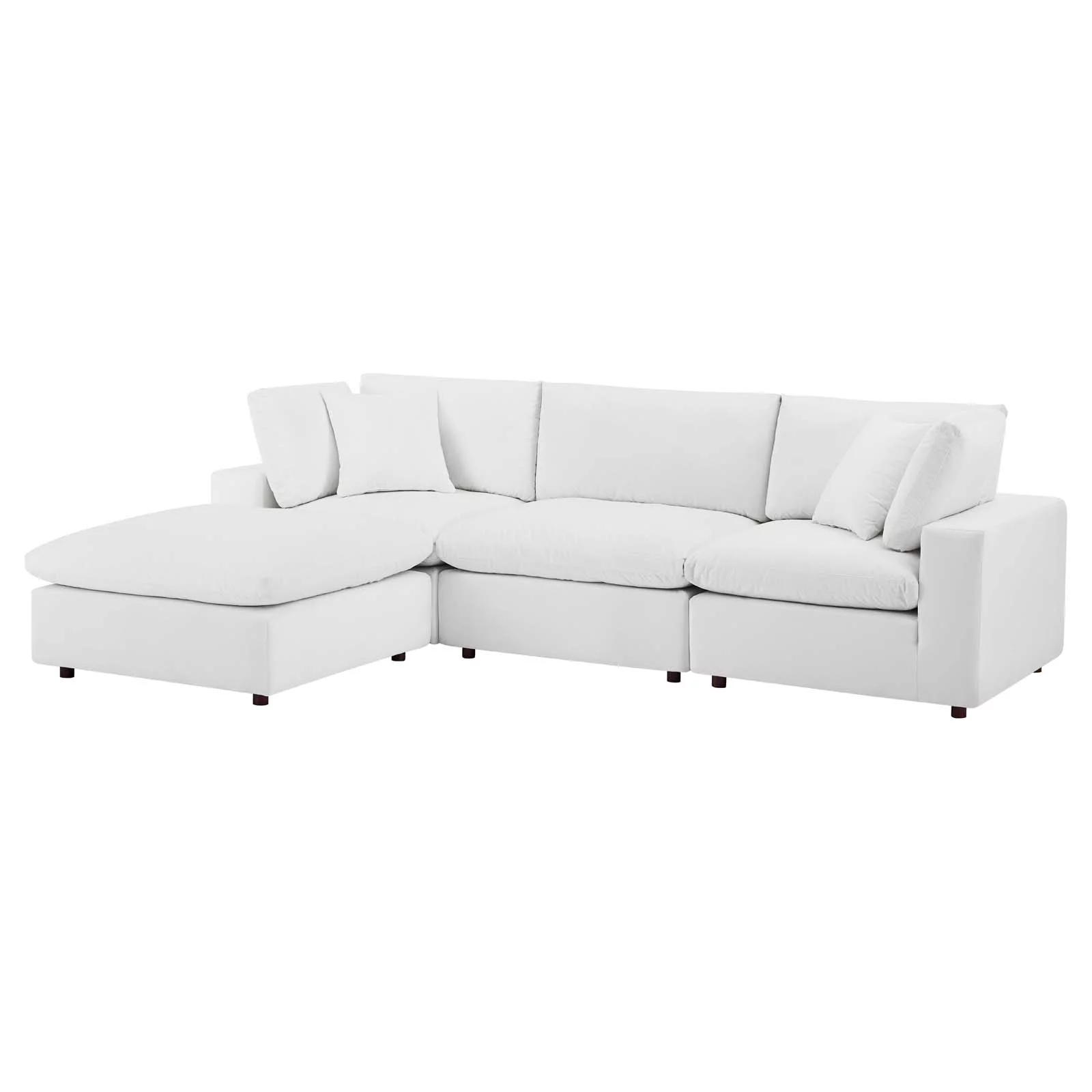 Sectional Sofa Set, Velvet, White, Modern Contemporary Urban Design, Living Lounge Room Hotel Lobby Hospitality