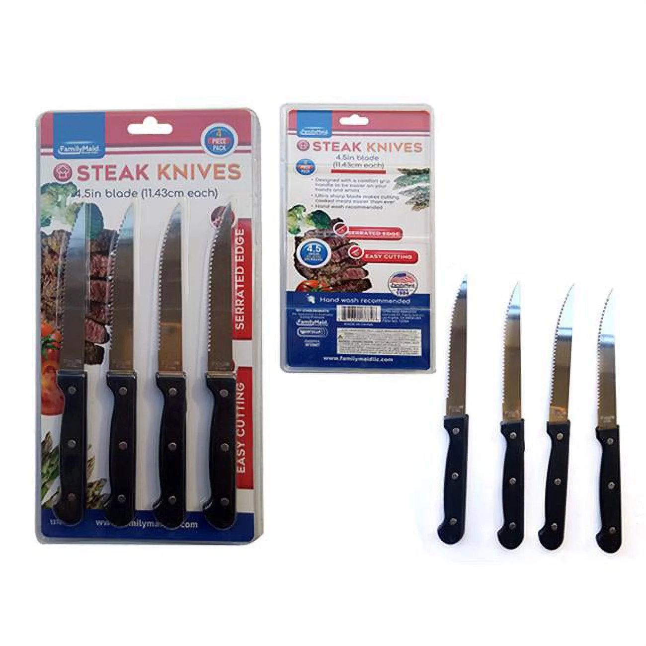 FamilyMaid 13784 4.5 in. Steak Knives with Blade - 4 Piece