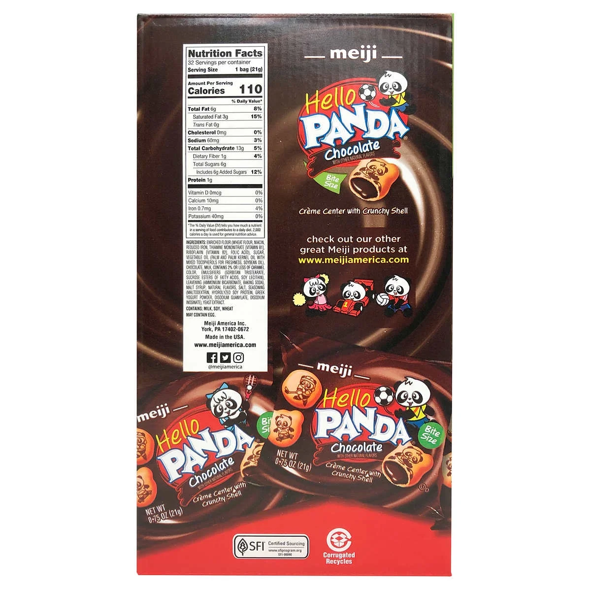 Meiji  0.75 oz Hello Panda Chocolate, 32 Count