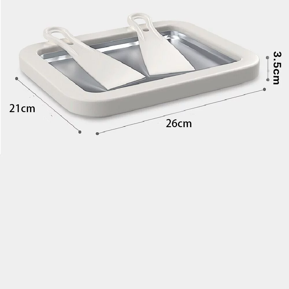 Useful Household 2 Spatulas Rolled Ice Cream Ice Cream Maker Yogurt Frozen Fry Ice Plate Mini Yogurts Machine