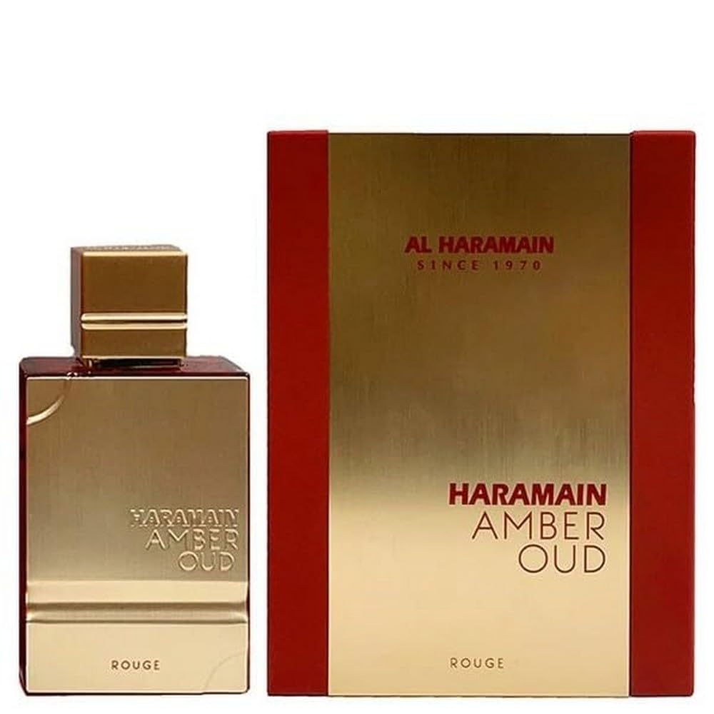 Al Haramain Amber Oud Rouge Eau de Parfum Spray for Men, 4 Ounce