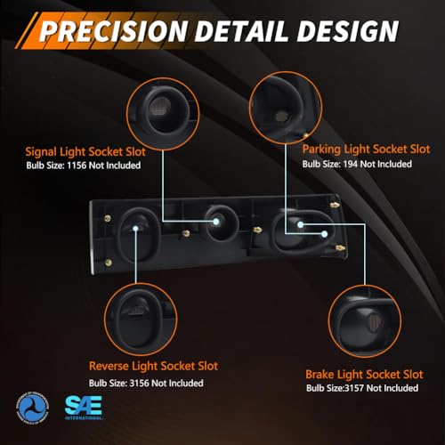 Tail Light Compatible with Fo-rd Mus-tang 1987-1993, [DOT] [Waterproof] Brake Rear Lamp with Housing (Left + Right), Replace OEM #‎E7ZZ-13404-A, E7ZZ-13405-A, FO2801168, FO2800168, Smoked Lens