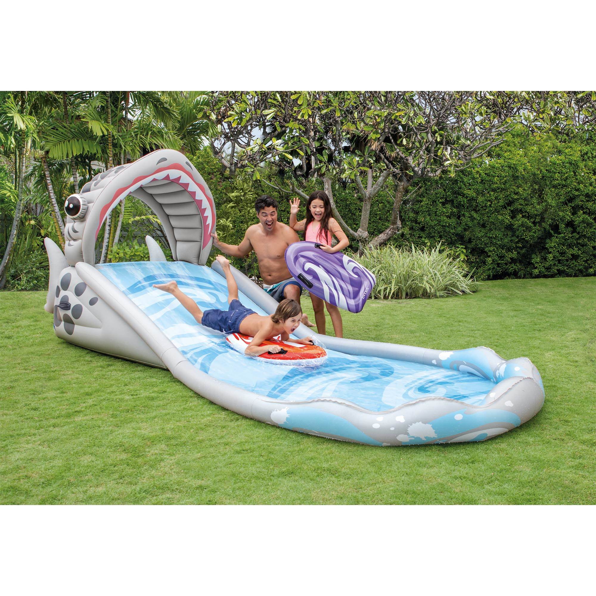 Intex Surf N Slide Inflatable Outdoor Splash Water Slide with 2 Surf Riders