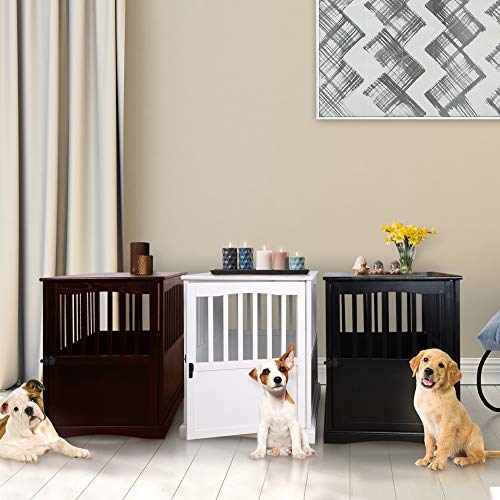 Casual Home Wooden Medium Pet Crate, End Table, Espresso