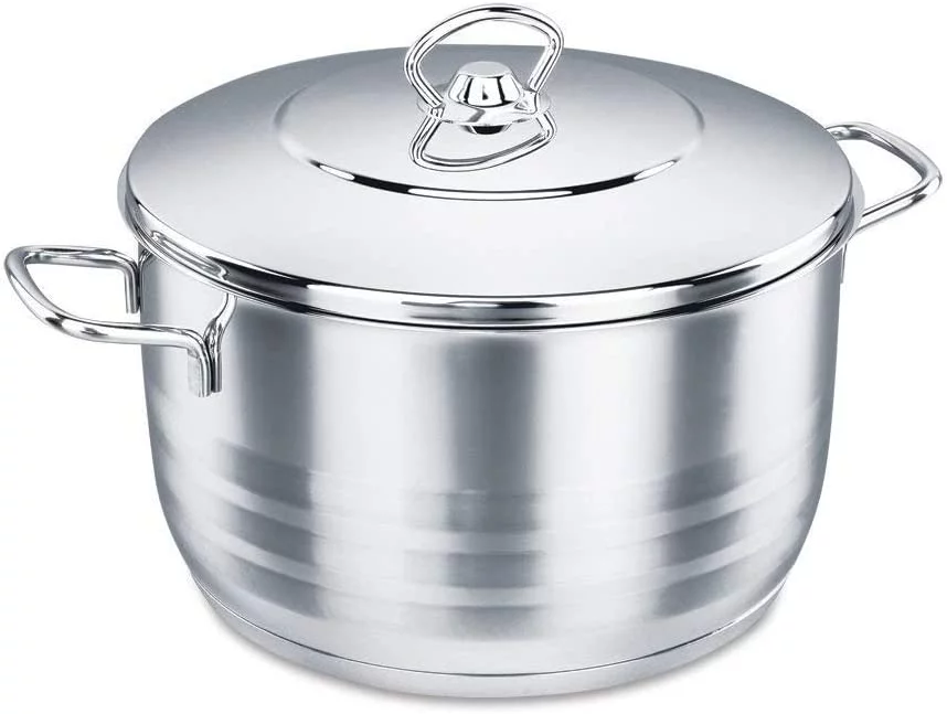 Stainless Steel Stockpot with Cover - Oven Safe, Induction Compatible Cookware with Triplex Heavy Aluminum Capsule Bottom for Quick and Even Heat Conduction, 4 Quart