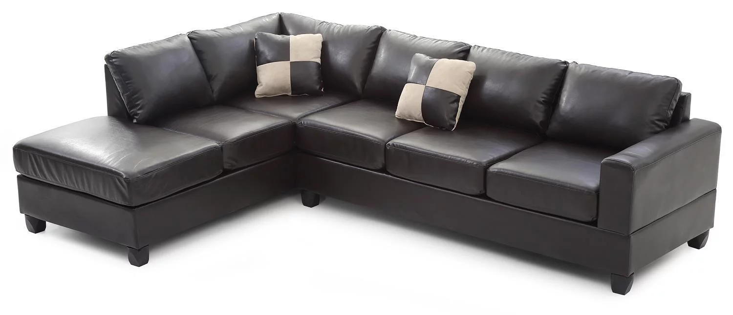 Passion Furniture Revere 2-Piece Sectional Sofa In Cappuccino PF-G305B-SC