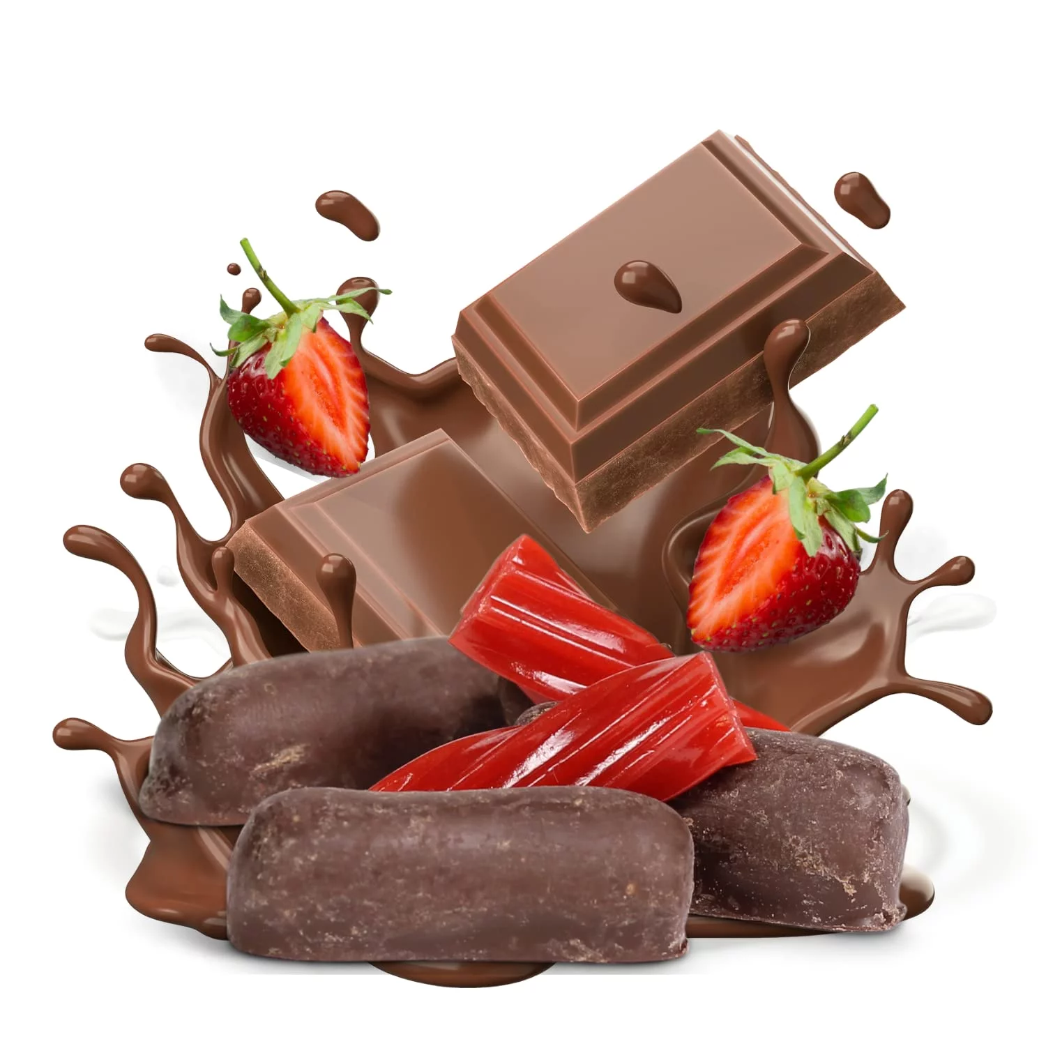 Chocolate Covered Strawberry Licorice Bits By Its Delish, 2 Lbs Bag Bulk | Strawberry Licorice Bites Coated In Dark Chocolate Candy | Vegan, Non-Dairy, Kosher Parve