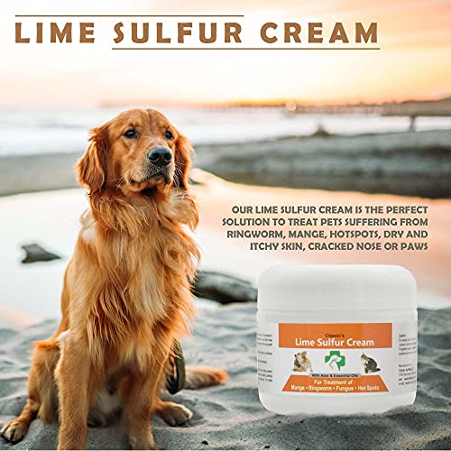 Lime Sulfur Pet Skin Cream - Pet Care for Itchy and Dry Skin - Safe Solution for Dog, Cat, Puppy, Kitten, Horse… B0BJ691QYJ (2 oz)