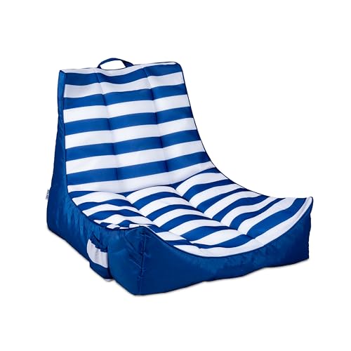 Big Joe Captain's Float No Inflation Needed Pool Lounger, Double Sided Mesh, Quick Draining Fabric